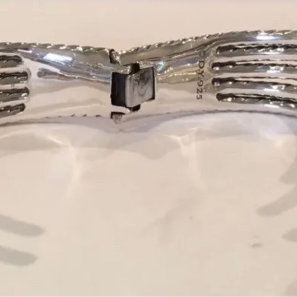 David Yurman Willow 5 Row Diamond & Sterling Silver Bracelet NWT Size M $4200 - Picture 5 of 6
